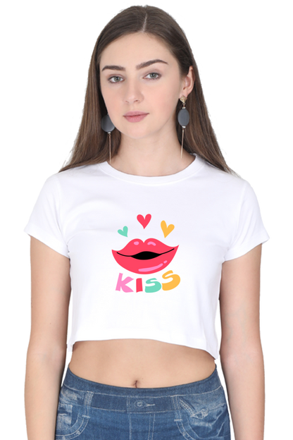 BlueLander Kiss Crop Top Elevate Your Style with Trendy Comfort and a Touch of Playful Elegance