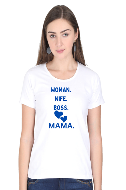 Bluelander girls cotton  half sleeve t-shirt for every 'she' is a woman a wife, a sister, a boss, and the most cherished word, mama weaving love into every role she embraces