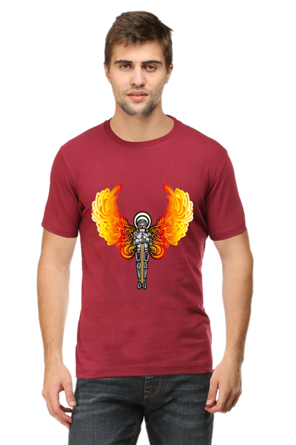 Step into the Future of Fashion with Bluelander's Cotton Half Sleeve T-Shirts: Experience Night Glow Designs that Illuminate Your Style!