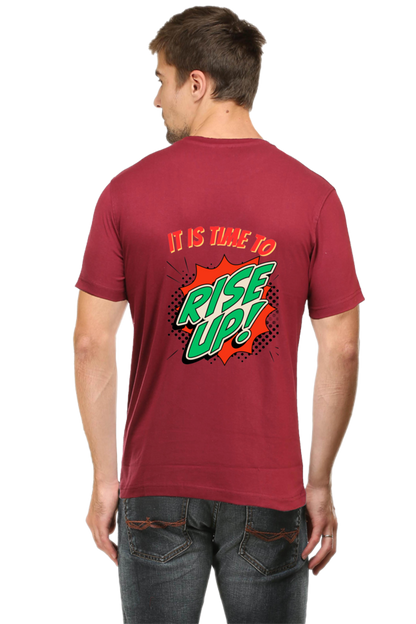 Bluelander's Half Sleeve Cotton Tee: Walk in Style with Enhanced Back Design.