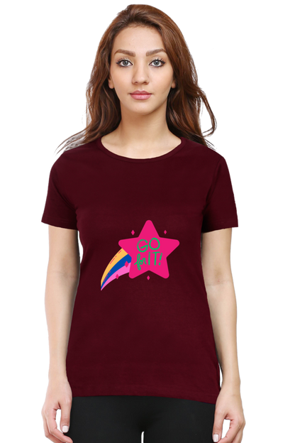 Show Your Feminism with Colors of Love: Bluelander's Girls Cotton Half Sleeve Shirt - Empower Your Style!