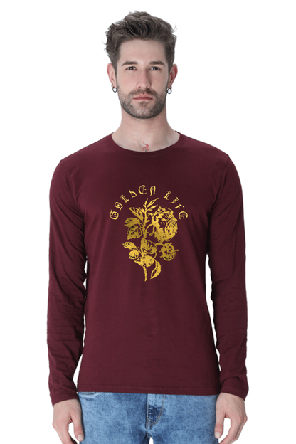 BlueLander Full Sleeve Gold Vinyl Printing Live Your Golden Life with Our Fashion  Supreme Style and Quality