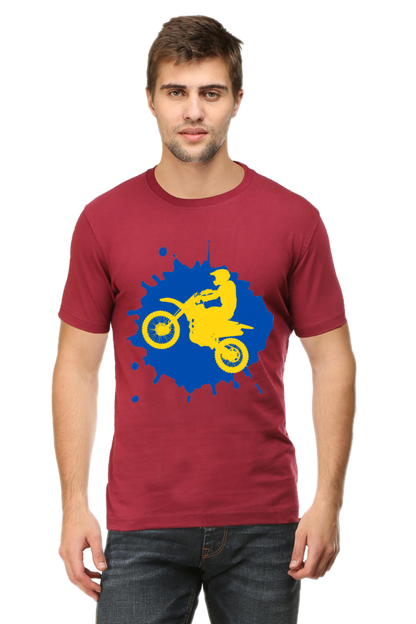 Bluelander's Cotton Half Sleeve T-Shirt: Colorful, Stylish - Ride with Confidence!