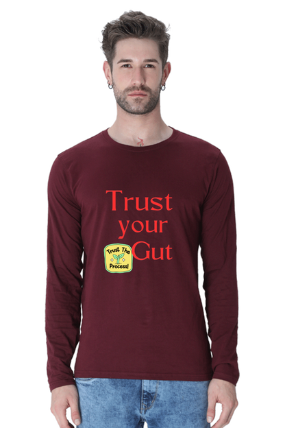 Embrace Success in Comfort: BlueLander Full Sleeve Cotton T-Shirt - Trust Your Gut, Trust the Process, and Keep Going!