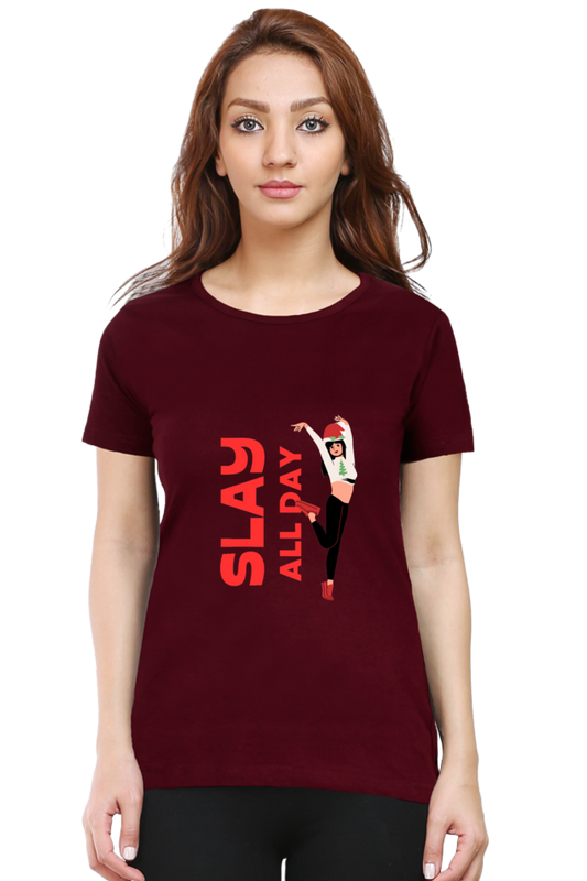 Bluelander Girl Round Neck Cotton Half Sleeve T-Shirt: Embrace Style with Our Latest Design, Slay All Day with Power