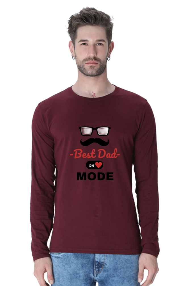 Bluelander Cotton Full Sleeve T-Shirt:Enhanced Design - A Stylish Tribute Celebrating Every Dad and Son.