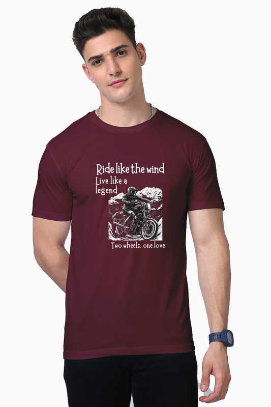 Bluelander Supima Half Sleeve T-Shirt Experience Supreme Comfort and Enhanced Quality Drive Like Wind, Live Like a Legend! for bike lovers.