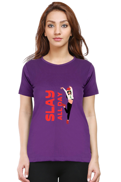 Bluelander Girl Round Neck Cotton Half Sleeve T-Shirt: Embrace Style with Our Latest Design, Slay All Day with Power