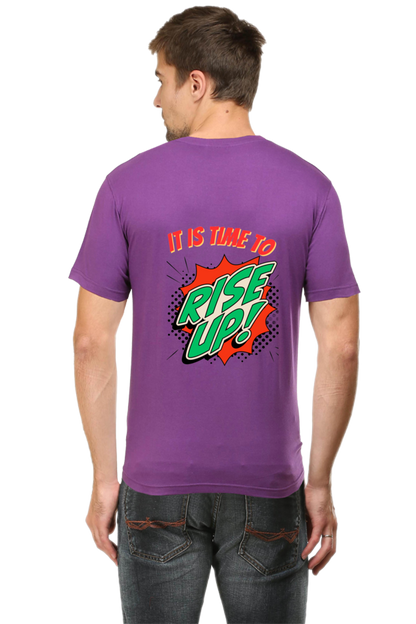Bluelander's Half Sleeve Cotton Tee: Walk in Style with Enhanced Back Design.