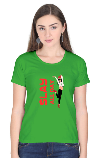 Bluelander Girl Round Neck Cotton Half Sleeve T-Shirt: Embrace Style with Our Latest Design, Slay All Day with Power