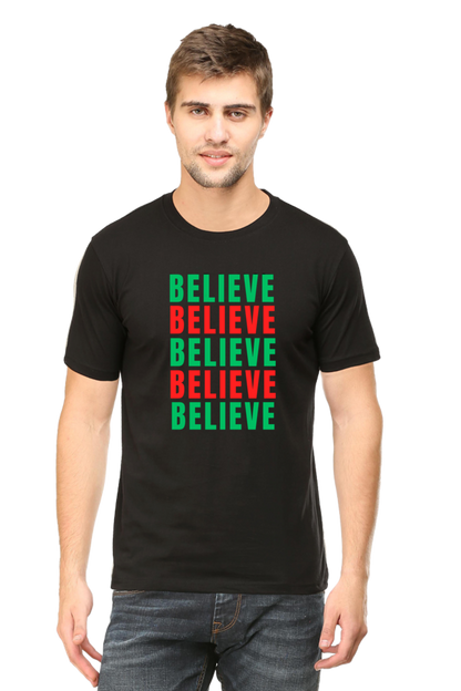 Bluelander Cotton Half Sleeve T-Shirt: Supreme Comfort for a Stylish Journey - Believe in God and Yourself with Every Wear