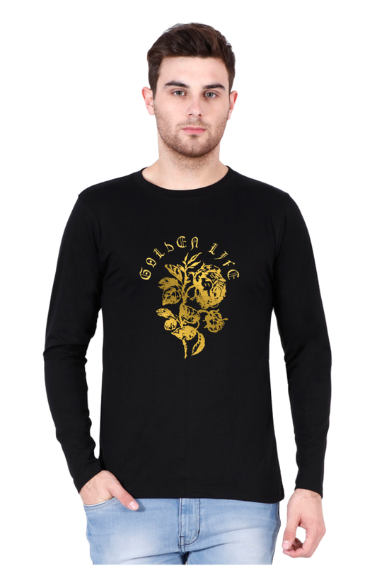 BlueLander Full Sleeve Gold Vinyl Printing Live Your Golden Life with Our Fashion  Supreme Style and Quality