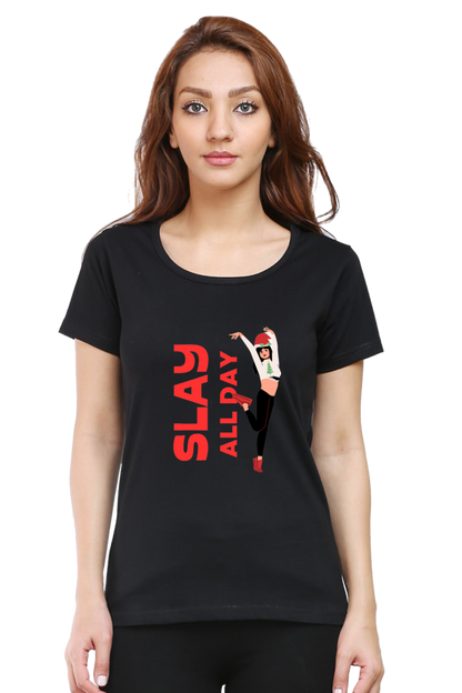Bluelander Girl Round Neck Cotton Half Sleeve T-Shirt: Embrace Style with Our Latest Design, Slay All Day with Power