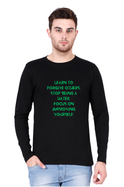 Bluelander Cotton Full Sleeve T-Shirt: Elevate Comfort with Enhanced Motivational Quotes - Inspire Yourself and Others with Colorful Style.