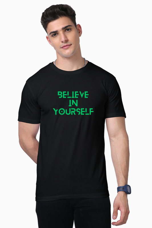 Believe in Yourself with Bluelander Supima Cotton Half Sleeve T-Shirts - Experience Supreme Comfort and Unleash Confidence.