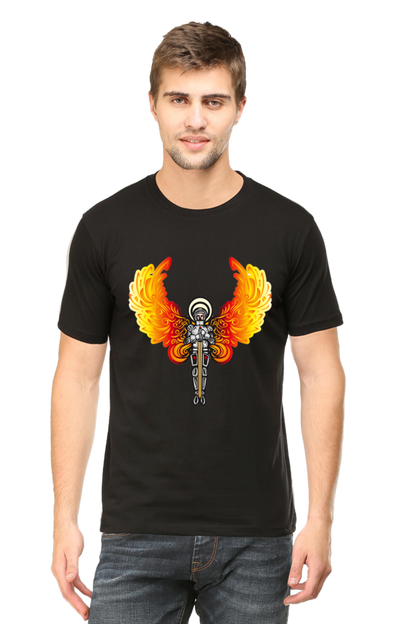 Step into the Future of Fashion with Bluelander's Cotton Half Sleeve T-Shirts: Experience Night Glow Designs that Illuminate Your Style!
