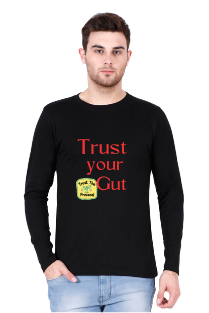 Embrace Success in Comfort: BlueLander Full Sleeve Cotton T-Shirt - Trust Your Gut, Trust the Process, and Keep Going!
