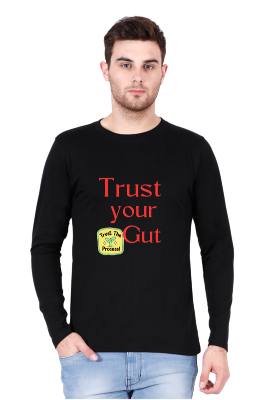 Embrace Success in Comfort: BlueLander Full Sleeve Cotton T-Shirt - Trust Your Gut, Trust the Process, and Keep Going!