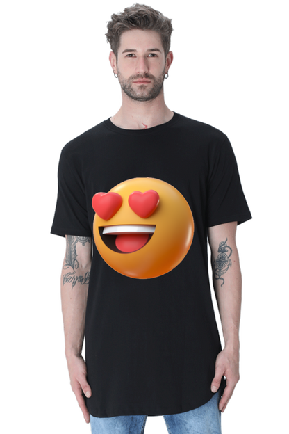 Stand Out in Comfort: Bluelander's Half Sleeve Cotton Longline Curved T-Shirt - Unleash Your Unique Style!