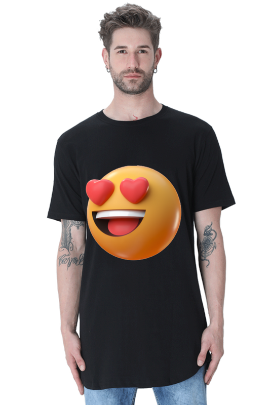 Stand Out in Comfort: Bluelander's Half Sleeve Cotton Longline Curved T-Shirt - Unleash Your Unique Style!