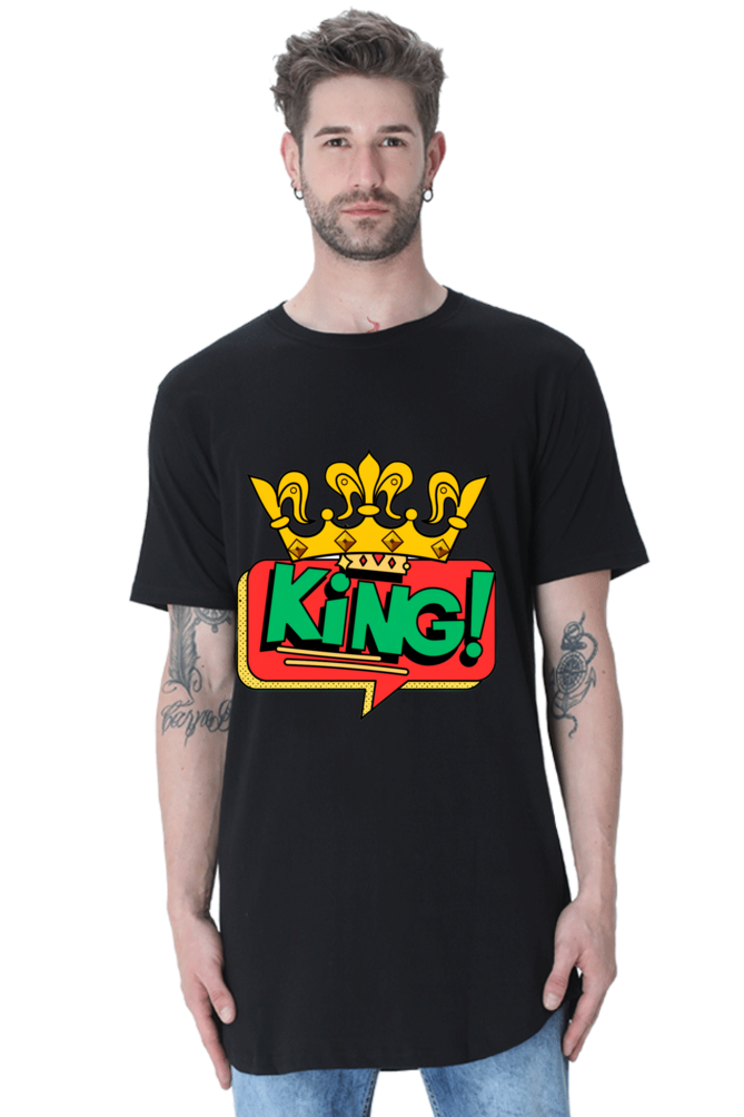Curved Comfort: Bluelander's Half Sleeve Cotton Longline Curved T-Shirts!