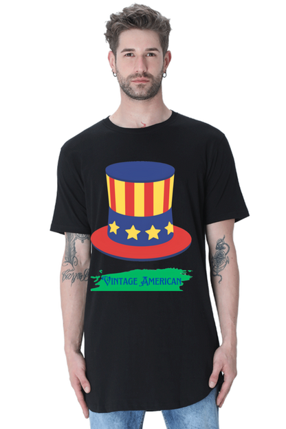 Bluelander's Half Sleeve Cotton Longline Curved T-Shirt: Elevate Your Look, Define Your Style!