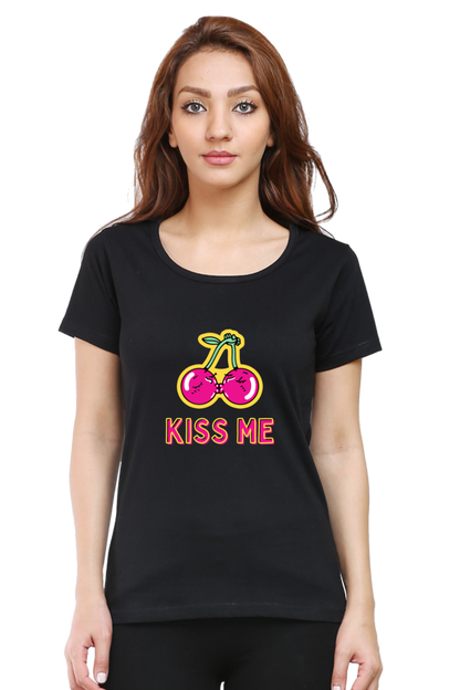 Bluelander Girl Round Neck Half Sleeve T-Shirt: Embrace Style with a Kiss of Comfort in Every Thread!