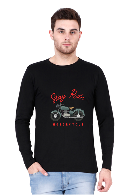 Gear Up in Style: BlueLander Cotton Full Sleeve T-Shirt – Unleash the Biker Chic, Where Comfort Meets the Open Road.