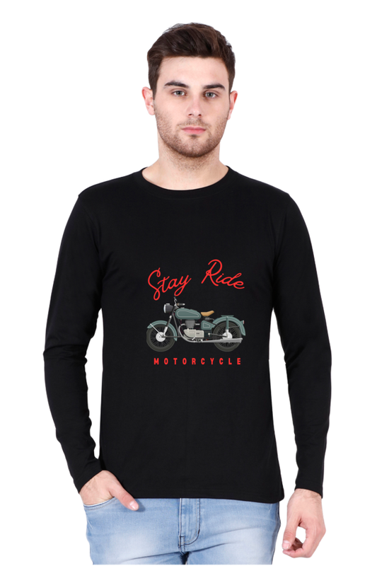 Gear Up in Style: BlueLander Cotton Full Sleeve T-Shirt – Unleash the Biker Chic, Where Comfort Meets the Open Road.
