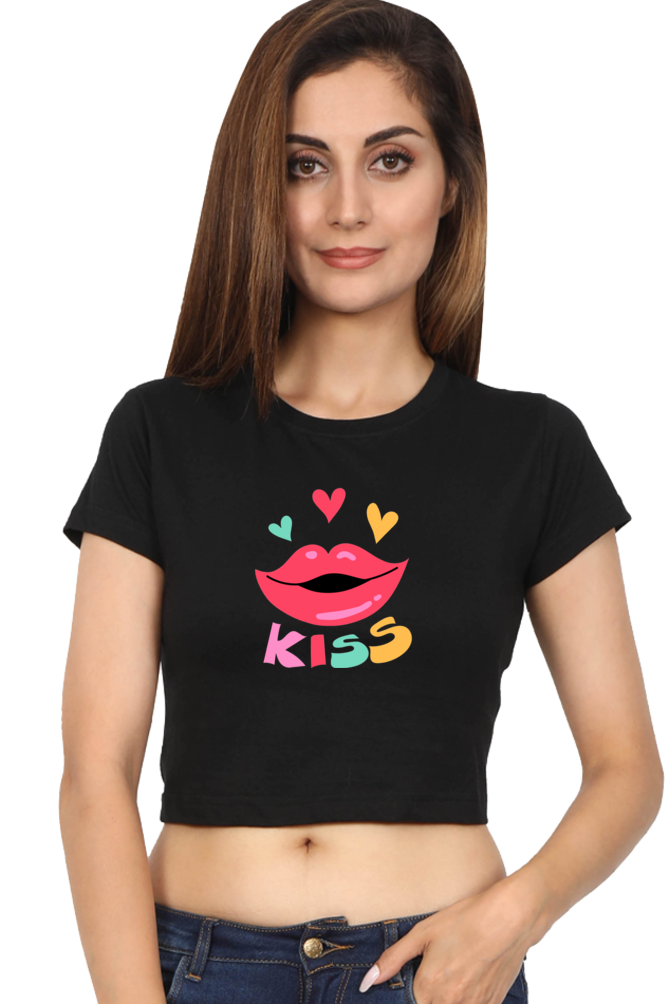 BlueLander Kiss Crop Top Elevate Your Style with Trendy Comfort and a Touch of Playful Elegance