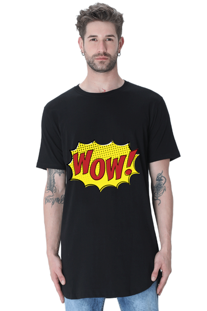 Step into the Future of Fashion with Bluelander's Half Sleeve Cotton Longline Curved T-Shirt - Get Noticed Everywhere You Go!
