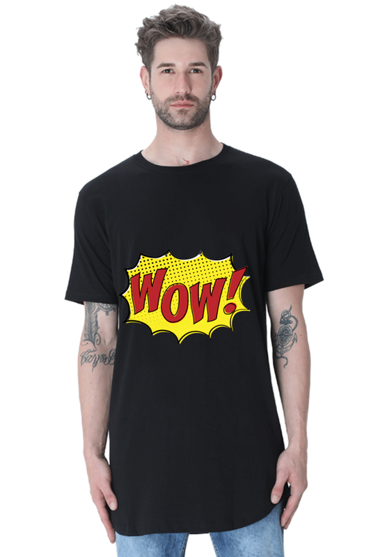 Step into the Future of Fashion with Bluelander's Half Sleeve Cotton Longline Curved T-Shirt - Get Noticed Everywhere You Go!