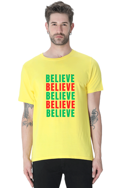 Bluelander Cotton Half Sleeve T-Shirt: Supreme Comfort for a Stylish Journey - Believe in God and Yourself with Every Wear