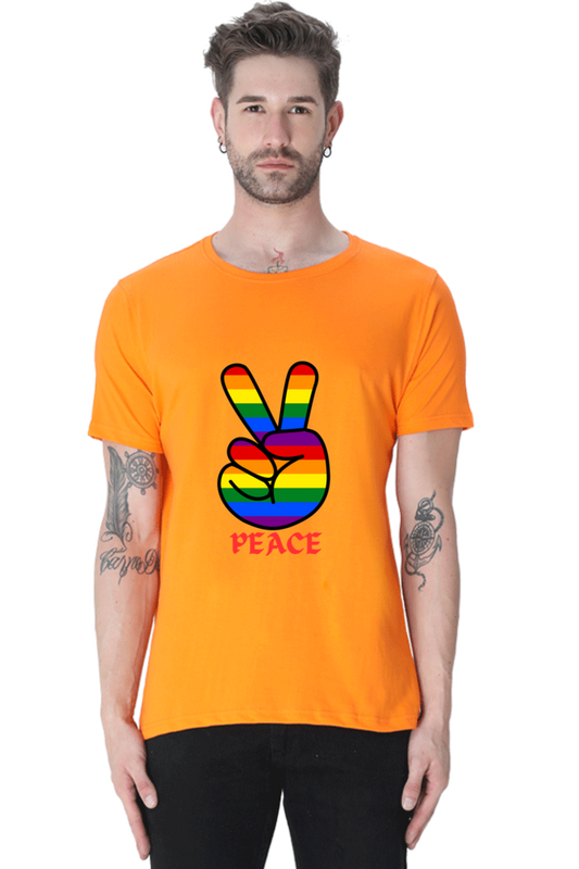Unleash Your Style Potential: Bluelander's  Cotton Tees – Half Sleeve Comfort with a Standout Design With Peace.