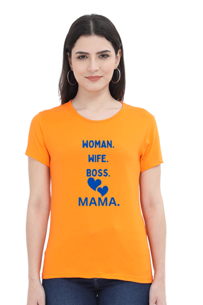 Bluelander girls cotton  half sleeve t-shirt for every 'she' is a woman a wife, a sister, a boss, and the most cherished word, mama weaving love into every role she embraces