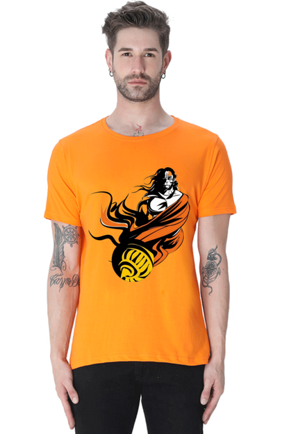 Hanuman's Blessing: Bluelanders Premium Cotton Bio-Washed Half-Sleeve T-Shirt.