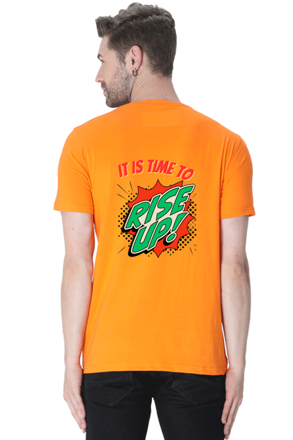 Bluelander's Half Sleeve Cotton Tee: Walk in Style with Enhanced Back Design.