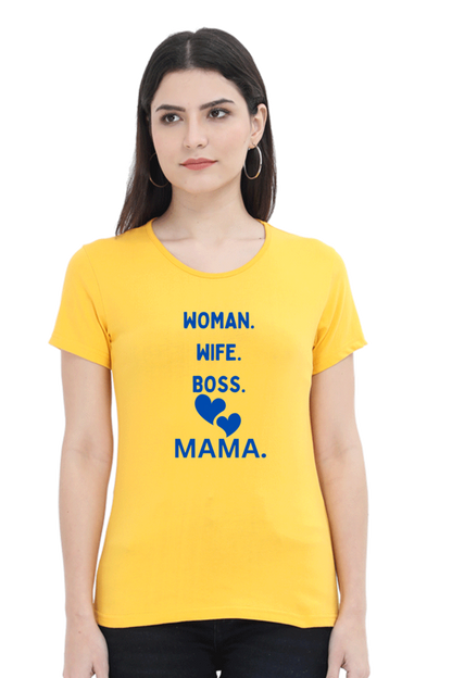 Bluelander girls cotton  half sleeve t-shirt for every 'she' is a woman a wife, a sister, a boss, and the most cherished word, mama weaving love into every role she embraces