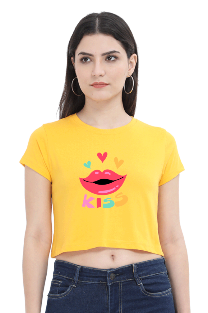 BlueLander Kiss Crop Top Elevate Your Style with Trendy Comfort and a Touch of Playful Elegance