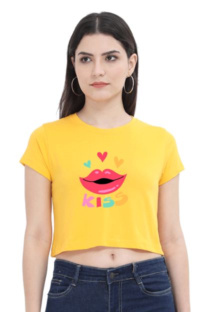BlueLander Kiss Crop Top Elevate Your Style with Trendy Comfort and a Touch of Playful Elegance