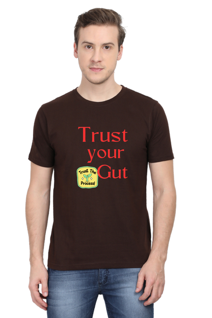 Trust Your Gut, Trust the Process: BlueLander Half Sleeve Round Neck Cotton  Shirt,your path to success with comfort.
