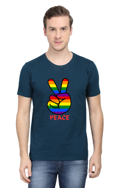 Unleash Your Style Potential: Bluelander's  Cotton Tees – Half Sleeve Comfort with a Standout Design With Peace.