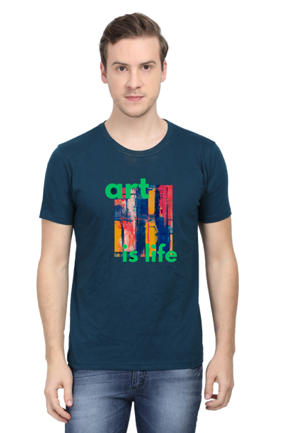 Craft Your Canvas in Comfort: Bluelander Cotton Half Sleeve T-Shirts.Your Wearable Palette for Artistic Expression.