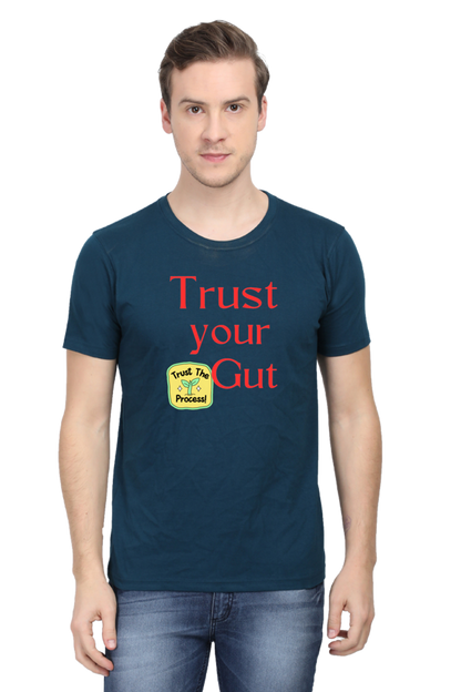 Trust Your Gut, Trust the Process: BlueLander Half Sleeve Round Neck Cotton  Shirt,your path to success with comfort.
