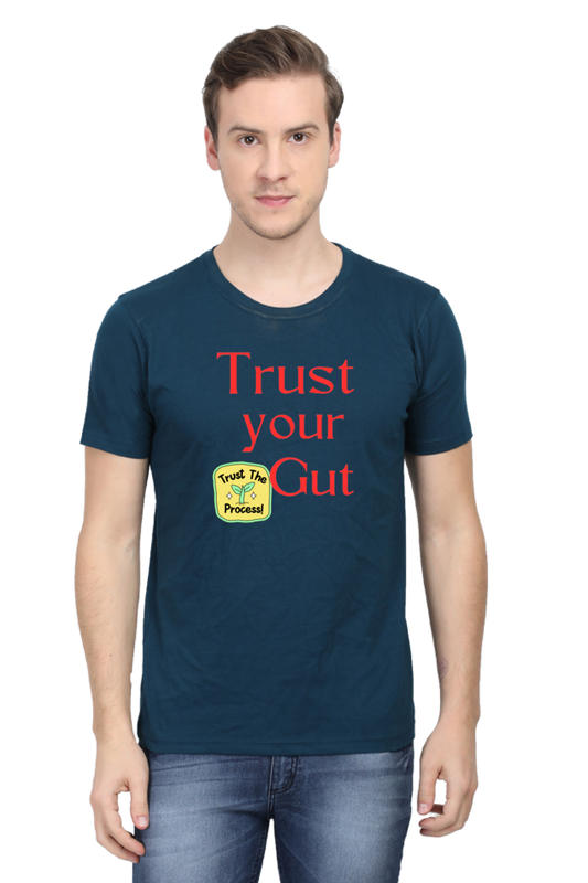 Trust Your Gut, Trust the Process: BlueLander Half Sleeve Round Neck Cotton  Shirt,your path to success with comfort.