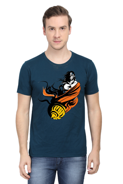 Hanuman's Blessing: Bluelanders Premium Cotton Bio-Washed Half-Sleeve T-Shirt.