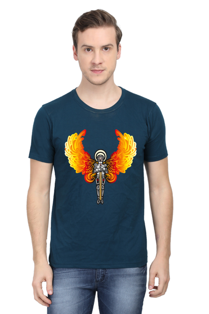 Step into the Future of Fashion with Bluelander's Cotton Half Sleeve T-Shirts: Experience Night Glow Designs that Illuminate Your Style!