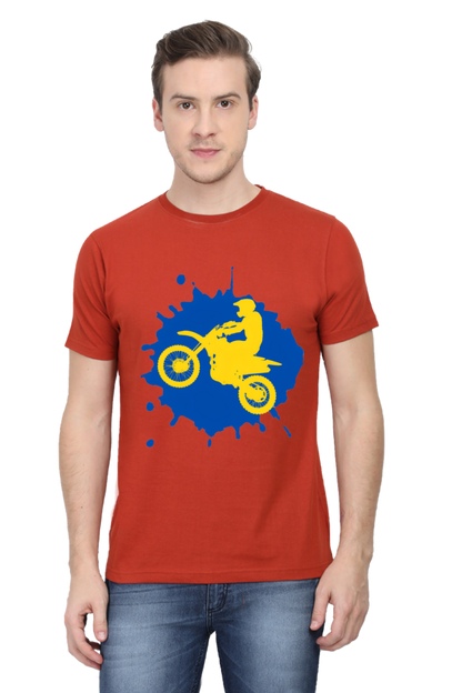 Bluelander's Cotton Half Sleeve T-Shirt: Colorful, Stylish - Ride with Confidence!