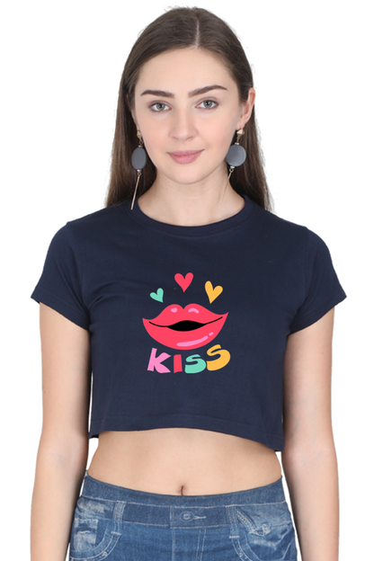 BlueLander Kiss Crop Top Elevate Your Style with Trendy Comfort and a Touch of Playful Elegance