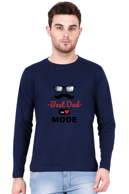 Bluelander Cotton Full Sleeve T-Shirt:Enhanced Design - A Stylish Tribute Celebrating Every Dad and Son.